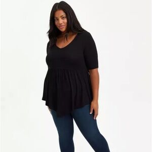 Torrid Babydoll Tee - Super Soft Black